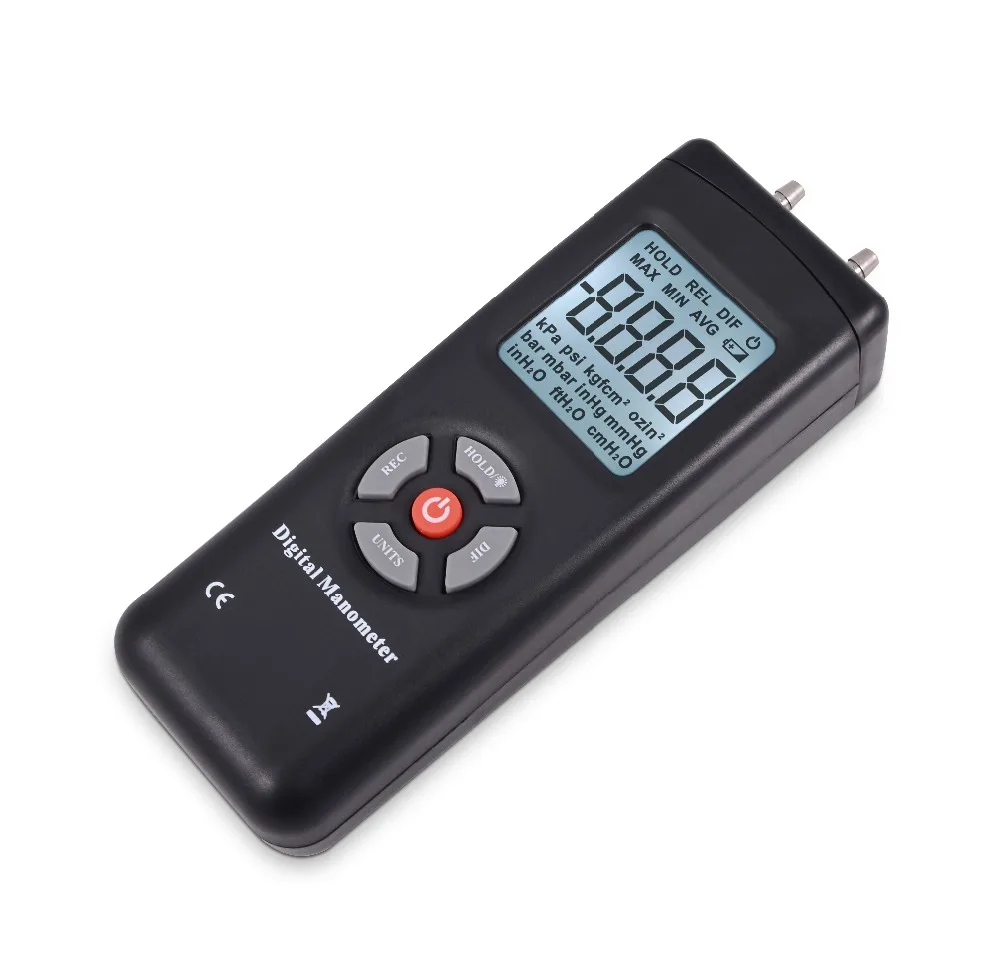

KH Dual-Port Digital Manometer Air Pressure Meter Pressure Gauges Handheld LCD Professional Smart Differential Pressure Meter