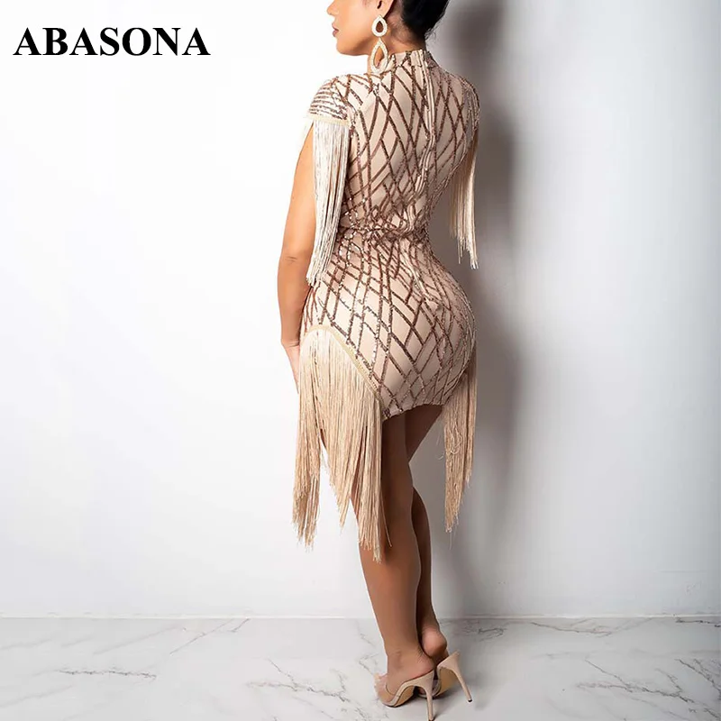 ABASONA, женское летнее платье, с кисточками, с блестками, для ночного клуба, для вечеринки, черное, с накидкой, на тонких бретелях, мини, сексуальное, облегающее платье