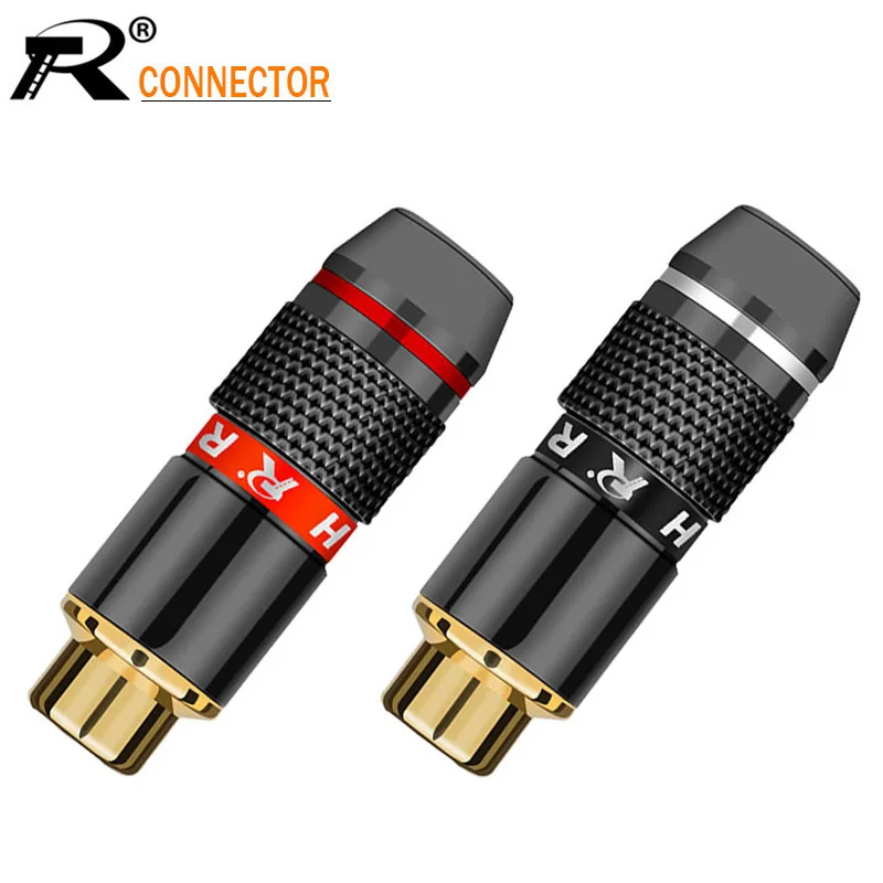 100 шт./лот гнездо RCA разъем провода Позолоченный rca кабель для колонок 50 пар