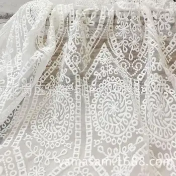 

5Yards Best Quality African Lace Fabric White Swiss Voile Lace Emboridery French Organza Nigerian Lace Fabric For Wedding Dress