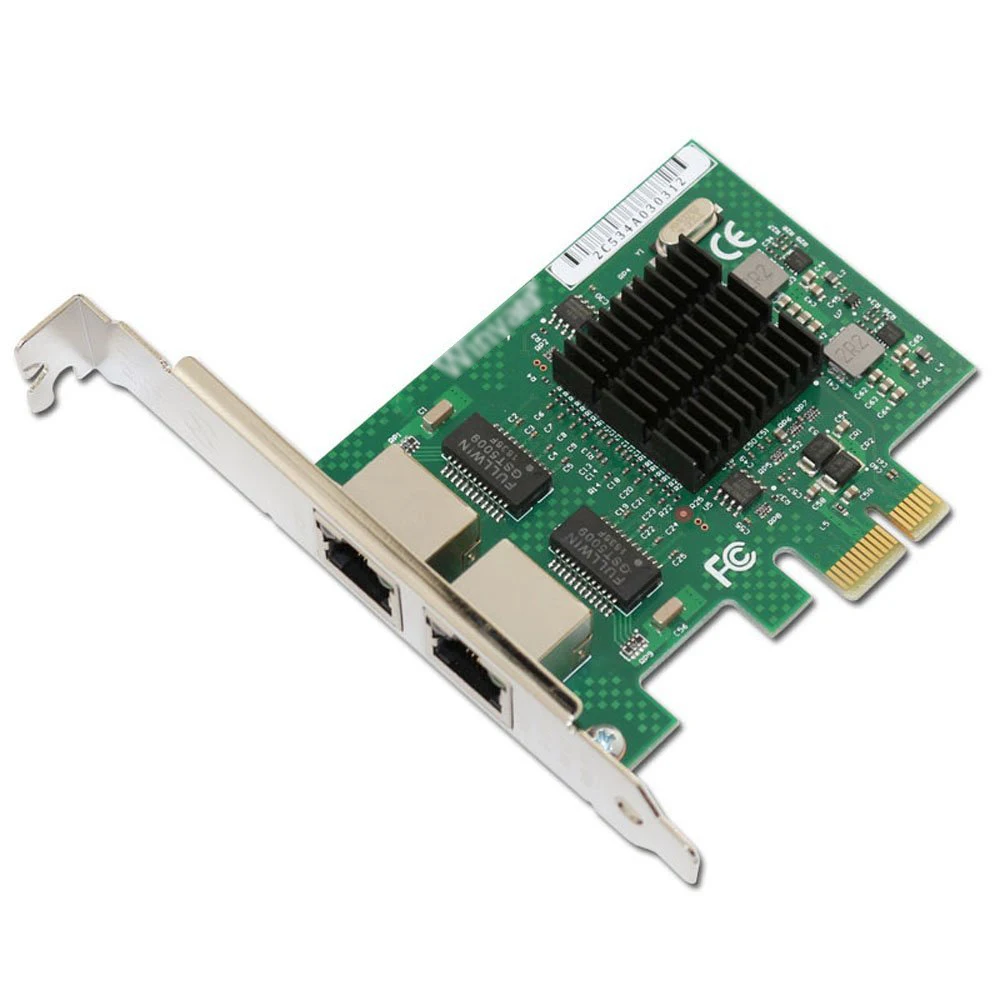 Vente E575T2 carte réseau Ethernet double port PCI E X1 Gigabit 10 100 1000Mbps adaptateur LAN contrôleur filaire intel 82575 E1G42ET