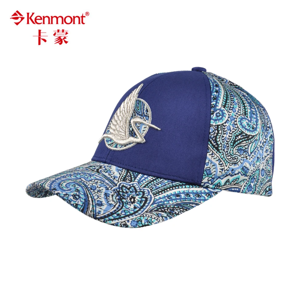 

Kenmont Blue Cotton Sun Protection Embroidered Baseball Cap with Adjustable Sweatband 3497