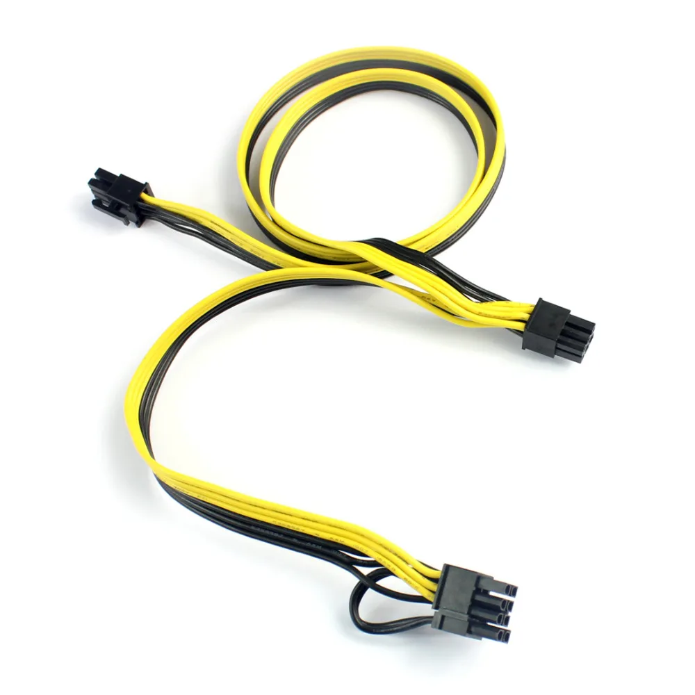 

ITHOO Modular PSU Power Supply Cables PCI e 6pin to 2 PCI-e 8 pin 6+2pin PCI Express Internal Power Splitter Ribbon Cable