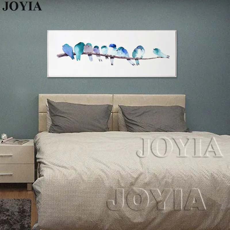 Mate Finish Frameless Birds Home Prints Set of 3 Bedroom Wall Home Decor A3 Size