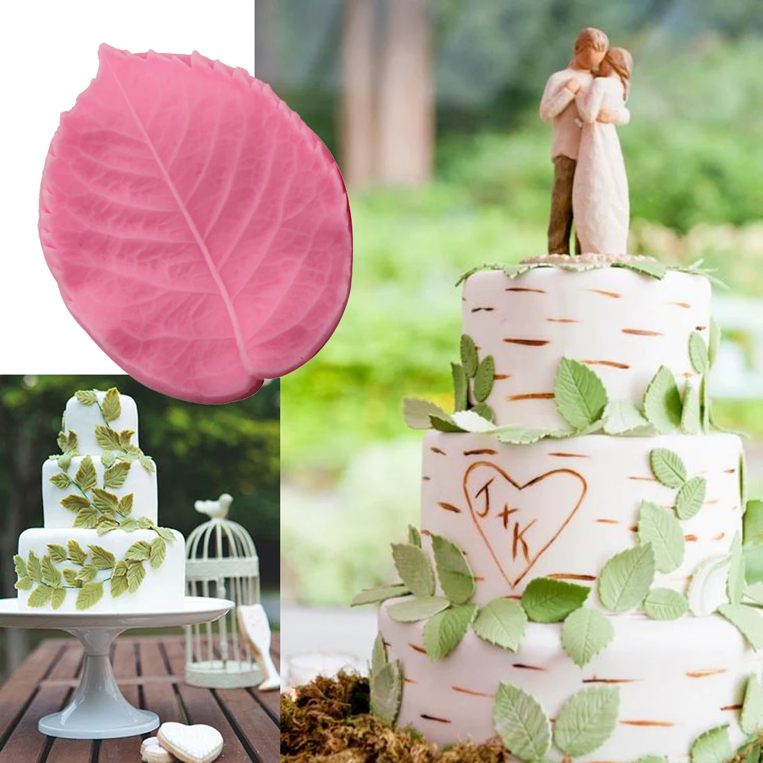 

Top Sale 2pcs/set Flower-Making Gum Paste Peony Rose Floral Petal Leaf Veiner Silicone Molds Fondant Cake Decorating Tools