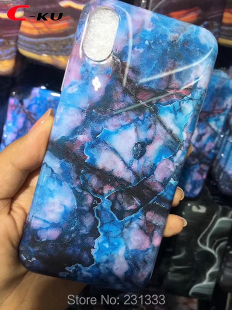 C-ku для Iphone X XS 8 I8 7 Plus I7 6 6S IphoneX Marble Rock Lightning TPU IMD мягкий чехол гранитный камень