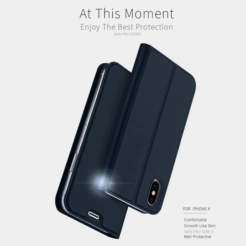 

YISHANGOU Luxury Leather Flip Wallet Phone Case for iPhone X 10 8 Plus 6 6S Plus 7 Plus Book Style Card Holder Stand Cover Coque