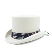 Топ шляпа 15 см(5,8 дюйма) шерсть для женщин и мужчин стимпанк Федора дамская шляпа волшебник шоу топ шляпа 4 размер 55 57 59 61 см