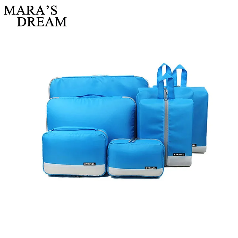 

Mara's Dream Nylon Packing Cube Travel Bag System Durable 7Pieces One Set Large Capacity Of Unisex Clothing Sorting Organize Bag