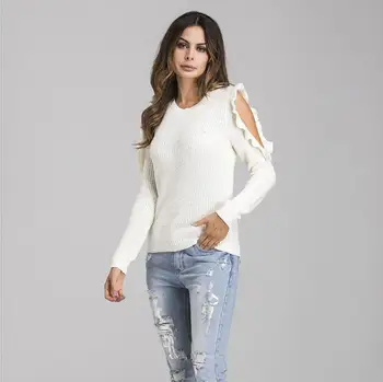

Spring Female Sexy Slim Pullovers Women Clothing Long-Sleeved O-Neck Sweater Solid Color Autumn Knit Elasticity Top S114