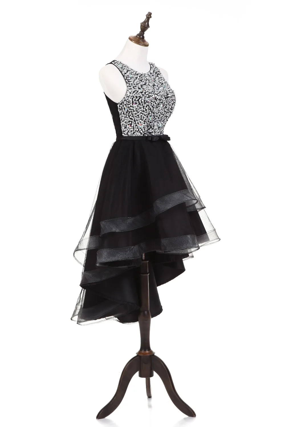 stoned swirls high low little black graduation dresses