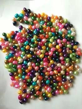 

Rice grains pearls beads High quality Natural White Pearls oval Loose beads 6-7mm Jewelry bracelet making DIY WholeSale LO001