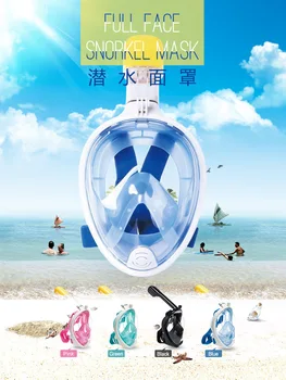 

Wholesale For sports camera Full Dry Breathing Tube Silicone Swimming Mask Antifog diving mask Full face snorkel mask