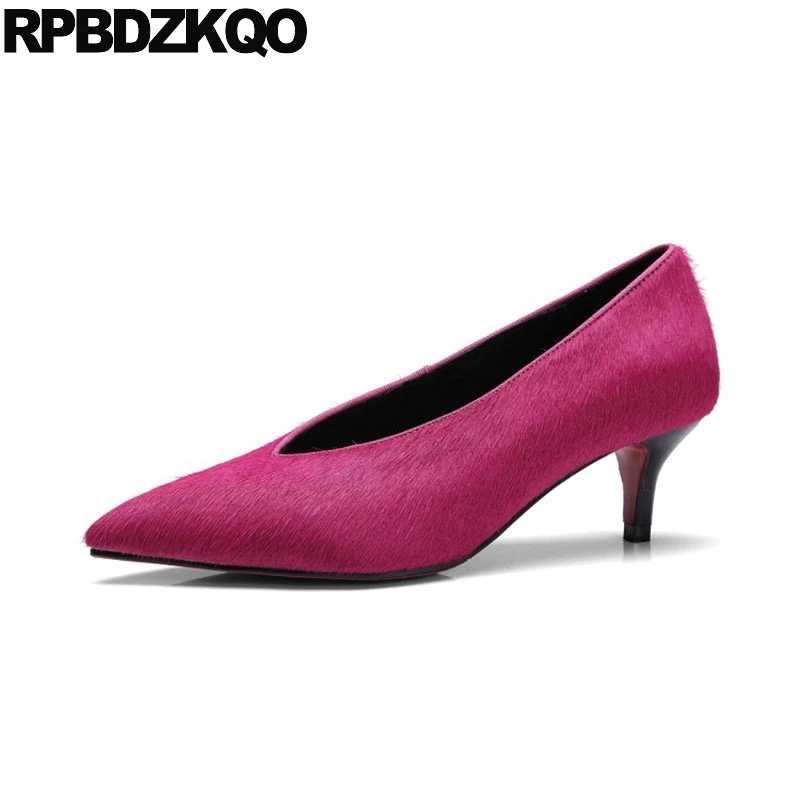 

pumps party brown european famous celebrity pointed toe kitten dress shoes women peach size 4 34 suede medium heels italian 2018