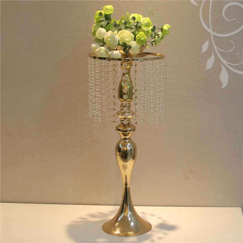 60cm Height gold wedding flower stand acrylic crystal Table Centerpiece