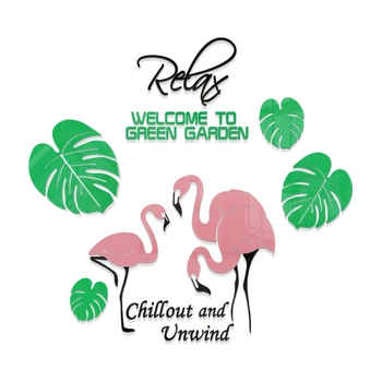 

Elegance Flamingos & Greem Leaves 3d Acrylic Wall Stickers