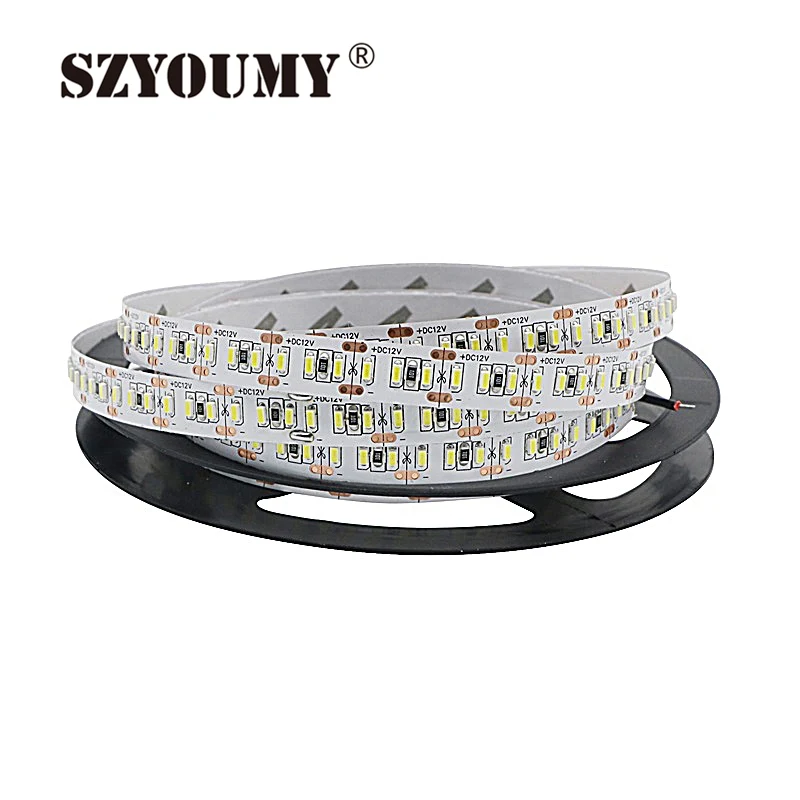 SZYOUMY 2x5 м 204 светодиодный s/m 5 м Светодиодная лента SMD 3014 12 В Холодный/теплый белый 1020 Светодиодная лента не Водонепроницаемая IP20