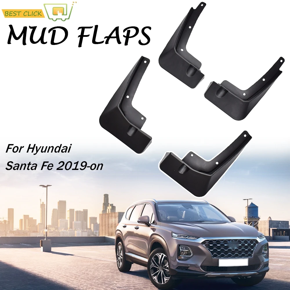 

Set Molded Mud Flaps For Hyundai Santa Fe TM 2019-on Mudflaps Splash Guards Mud Flap Mudguards Fender Front Rear 2018 XL
