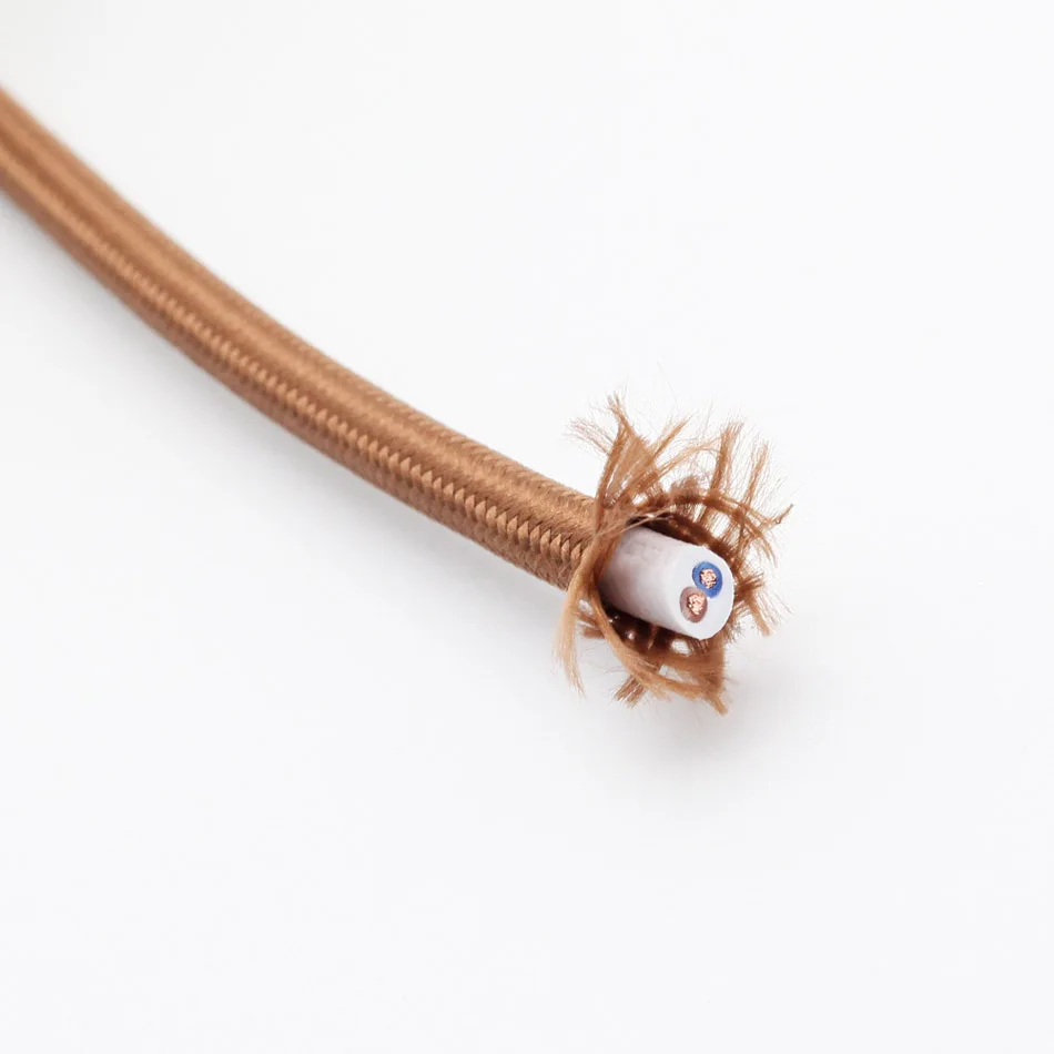 1 meter brown 2*0.75mm copper wire braided electrical Vintage Eletrical