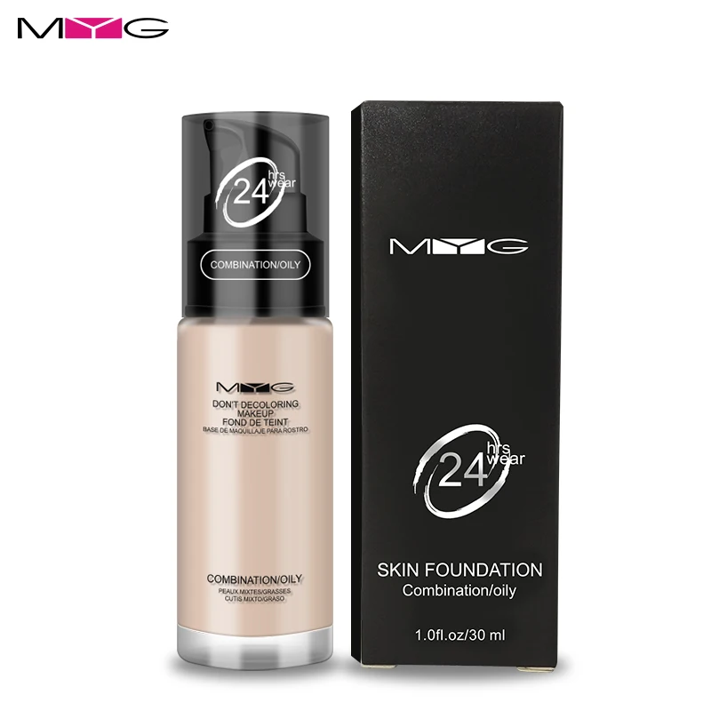 

MYG Top quality Soft Matte Light Cream Long Lasting Liquid Foundation nude makeup Natural Oil Control Concealer Foundation