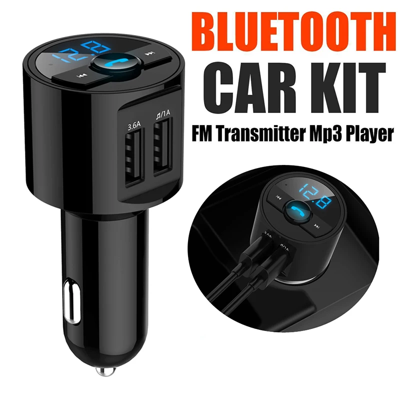 Беспроводной fm-передатчик Bluetooth автомобильный прикуриватель музыкальный плеер Громкая связь звонки эхоподавление CVC передатчик автомобильный комплект