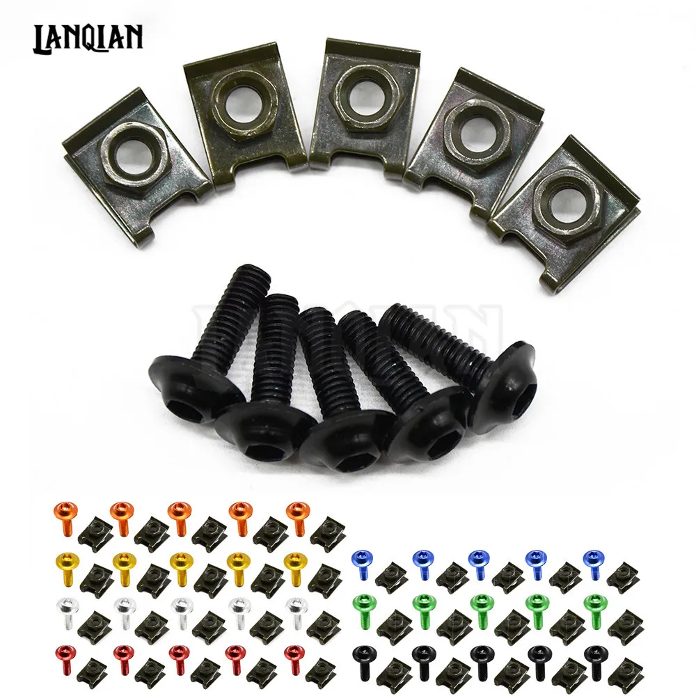 

5pieces 6mm motorbike body fairing screws for honda shadow 1100 cb650f goldwing 1800 vfr 750 mv agusta f4 rr agusta f4 rr