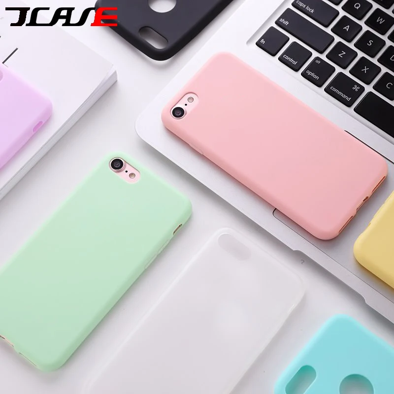 

Candy Color Matte Phone Case For iPhone 6s Plus 6 7 8 5 5s SE For iPhone XS MAX X XR Simple Solid Soft TPU Cases Back Cover