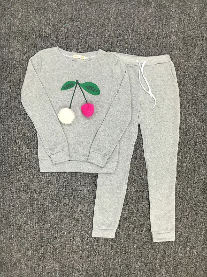 Женский спортивный костюм Cherry cute Suit Set 2020 из двух предметов в спортивном стиле