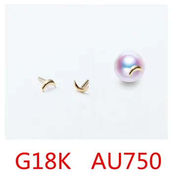 

DIY Jewelry Findings G18K Yellow Gold Bail Connectors Pendant Beads Cap For Pearl,Crystal Bead