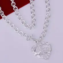 Promotion wholesale 925 silver necklace 925 silver fashion jewelry Peach Heart Necklace N175