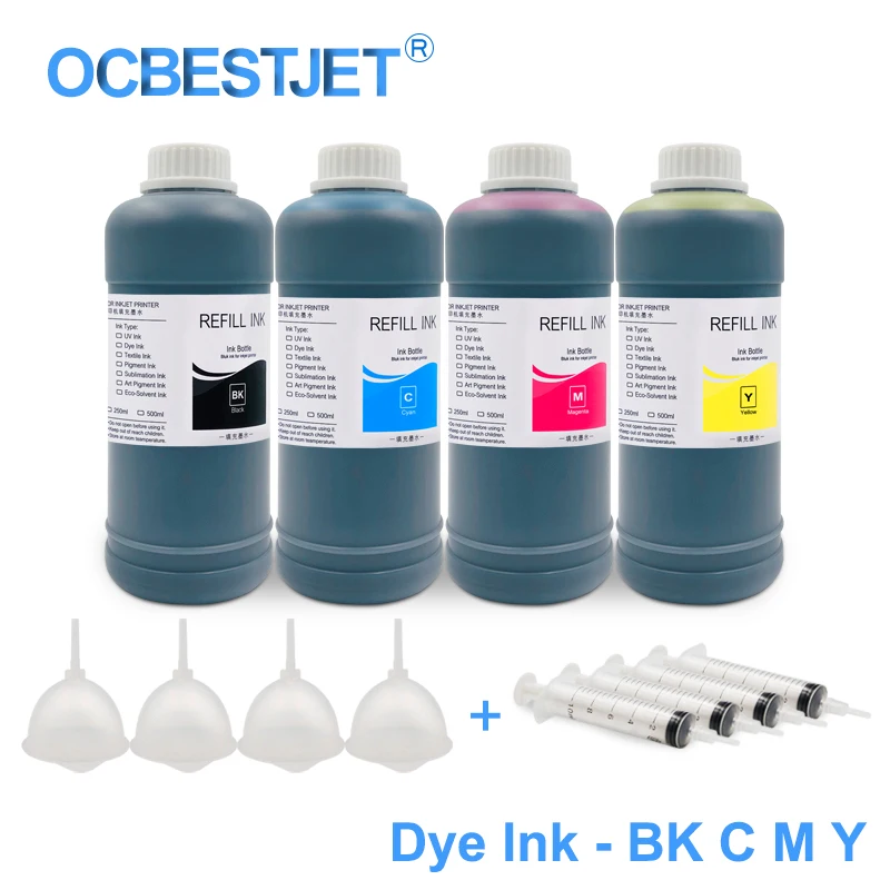 4x500ML Universal Dye Ink Refill Ink Kit For Epson L100 L110 L120 L210 L300 L355 L350 L550 L555 Stylus Pro 4400 7400 9400 B300|Ink Refill Kits|   - AliExpress