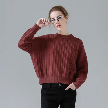 

Toyouth Crop Sweater Female Loose Solid Long Sleeve Women Sweaters and Pullovers Korean Style Knitted Jumpers Sweaters