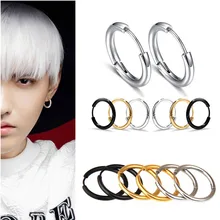 I-Remiel корейские титановые стальные кольца для ушей антиаллергенные мужские серьги персонализированные круглые геометрические серьги рождественские подарки