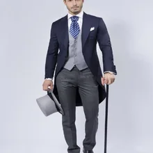 Дешевые темно-Свадебный костюм мужские пользовательские Пик нагрудные одна кнопка костюмы мужские смокинги Жених Slim Fit платье