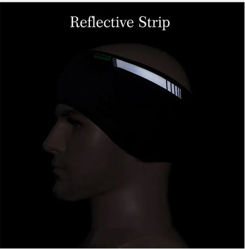 ROCKBROS Sports Outdoors Reflective Handwear Cycling Bike Headband Hat Winter Warm Fleece Thermal Bicycle Cap Ear Warmer Protect