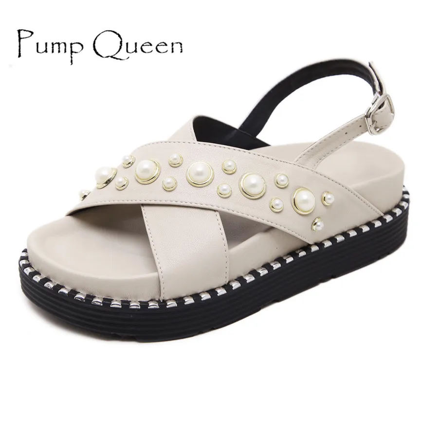 

2017 NEW Summer Women Platform Sandals Fashion Ladies Gladiator Sandals Casual Leather Thick Bottom Shoes Flat Size 35~39