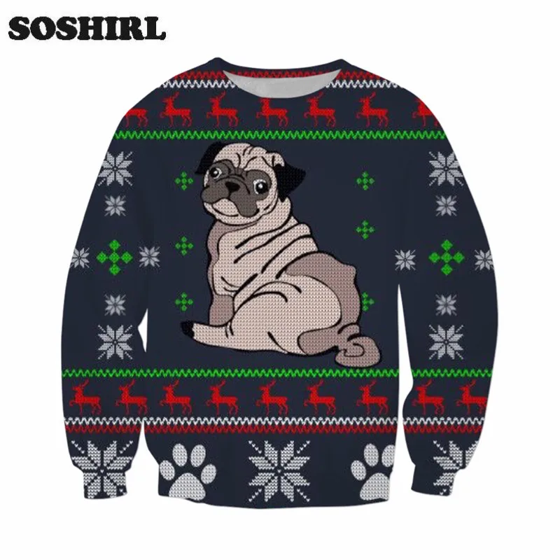 pug christmas sweatshirt