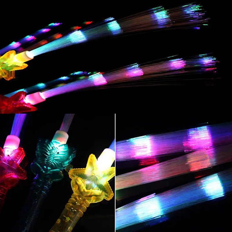 Светящиеся палочки вечерние светодиодный/светящиеся/мигающие/люминесцентные игрушки светящаяся палочка Оптическое волокно стержень рождественские игрушки вечеринка в стиле Хэллоуин украшения