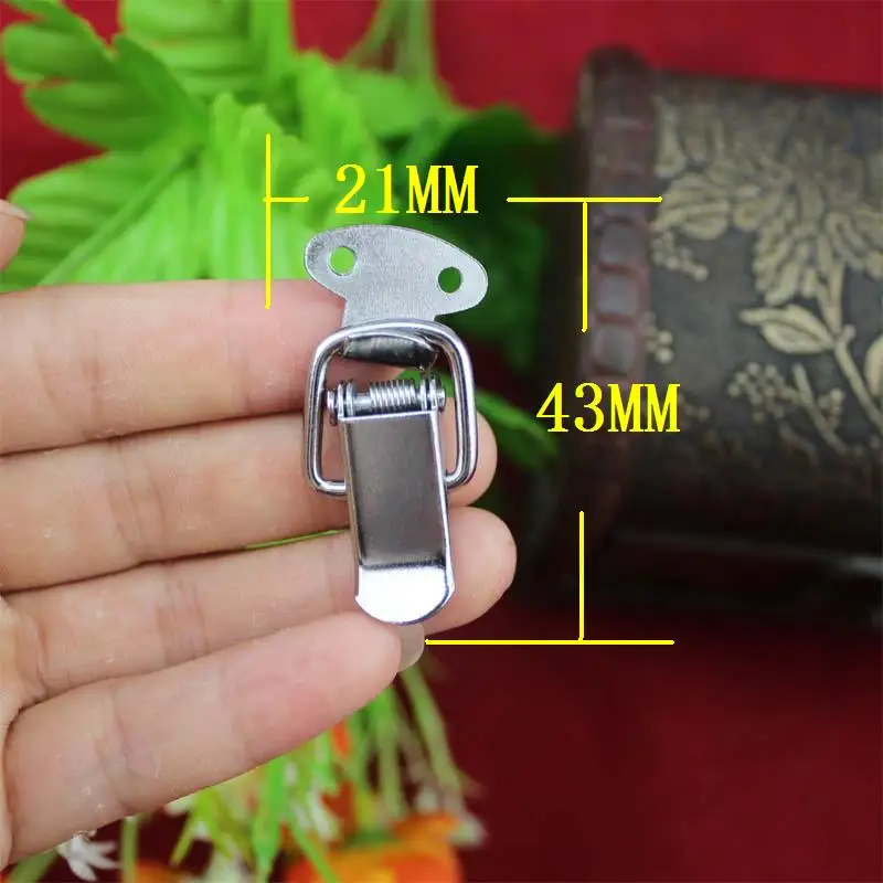 

White Duck-mouth Buckle Vintage Mini Lock Chest Box Gift Box Suitcase Case Buckles Toggle Hasp Latch Catch Clasp,43*21mm,10PCs