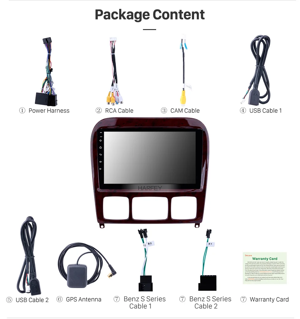 Perfect Harfey Car 2Ddin 9" HD Android 8.1 Autoradio GPS Player For Mercedes Benz S Class W220 S280 S320 S350 S400 S430 S500 1998-2005 15