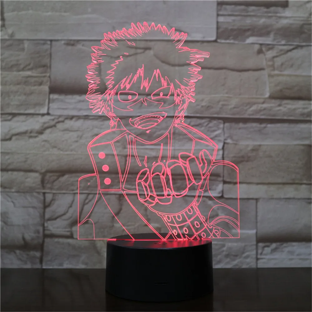 Lamparas My Hero Academy аниме 3D светодиодный ночник Bakugou кацуки экшн-фигурка детские игрушки креативное освещение настольная лампа Декор