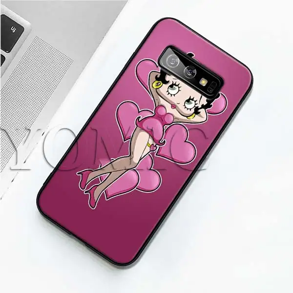 Betty Boop черный силиконовый чехол для samsung Galaxy S10 S10e S8 S9 плюс S7 A40 A50 A70 Note 8 9 мягкий чехол - Цвет: 012