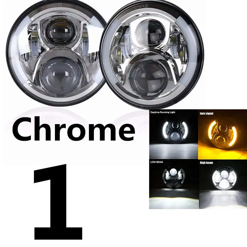 7 Inch Round Daymaker Projector H4 LED Headlight For Jeep Wrangler JK TJ LJ.For Lada 4x4 urban Niva 7 inch headlight.j7pg_