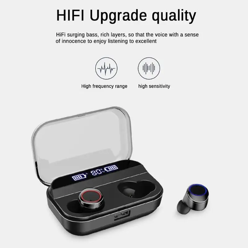 X11 TWS Digital Display Wireless Smart Bluetooth5.0 Earphones Waterproof Sport Bluetooth Mini Earbuds Headset for Android Iphone