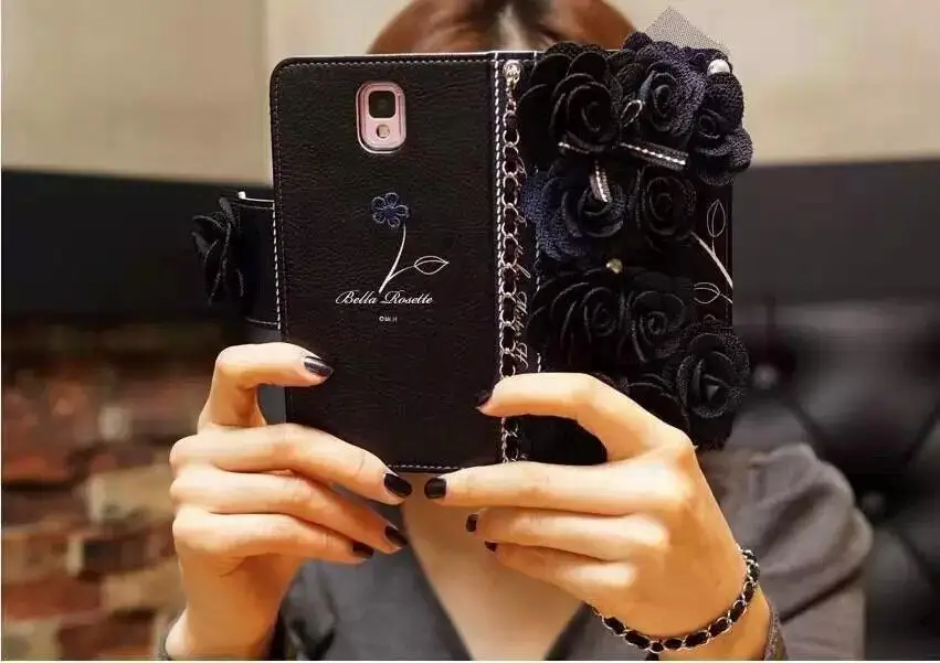 bilder für Dower Mich Top Schwarz Rose Tuch Blume Rosette Flip Brieftasche Ledertasche Für iPhone 7 6 S Plus 5 S Samsung Hinweis 5 4 3 S7/6 Rand S5/4 bilder für Dower Mich Top Schwarz Rose Tuch Blume Rosette Flip Brieftasche Ledertasche Für iPhone 7 6 S Plus 5 S Samsung Hinweis 5 4 3 S7/6 Rand S5/4