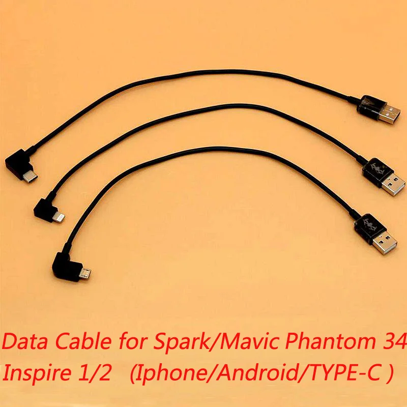 

1pc Data Cable Data USB Line for IOS IPhone Android TYPE-C Port for DJI SPARK MAVIC PRO Phantom 4 Phantom 3 Inspire 1/2