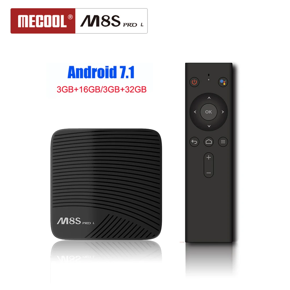 

MECOOL M8S PRO L Smart Android 7.1 Youtube TV Box S912 Octa-core 3GB 32GB 2.4G&5G WiFi BT4.1 H.265 HDR Media Player Voice Remote