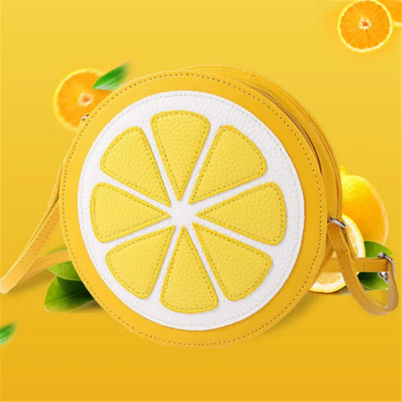

2019 High Quality Women Bag Female Fashion Personality Round Lemon Shoulder Bag Crossbody Handbags Drop ship Bolsa Feminina