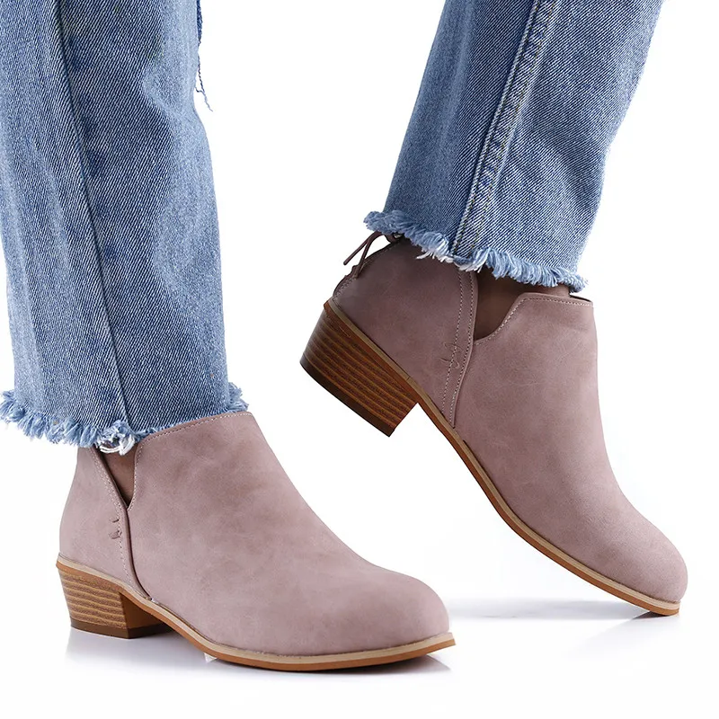 

Spring Autumn Women Butterfly-knot Chelsea Boots Slip-On High Heels Pointed Toe Shoes Woman