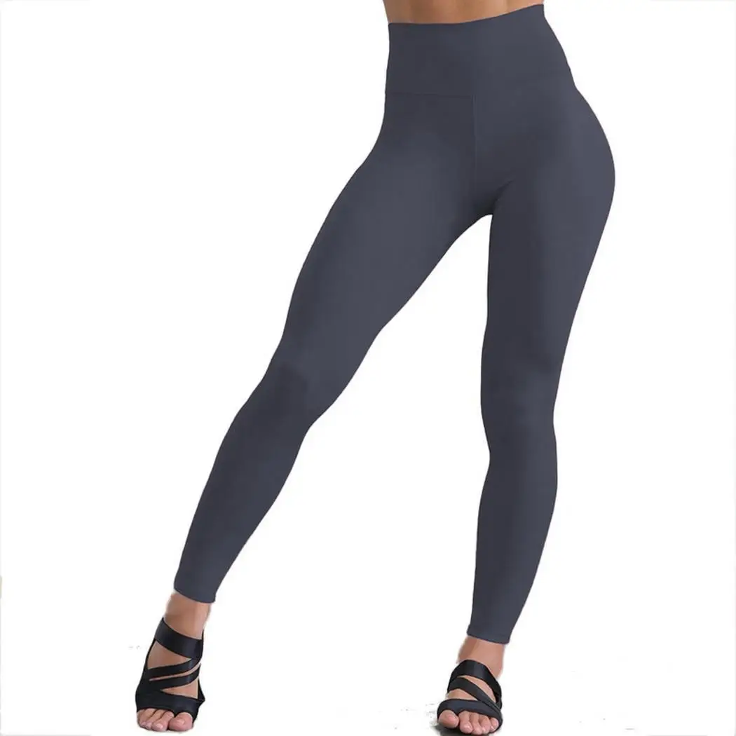 

Women Casual Solid Cross Strap Elastic Waist Ankle Length Spandex Summer Long Exercising Leggings